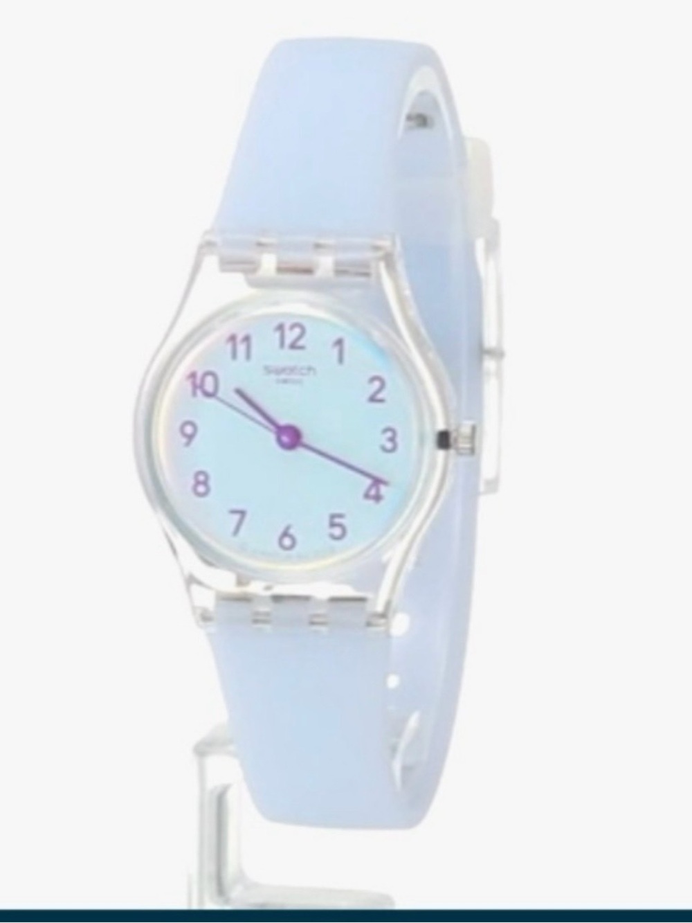 Swatch Light Blue Silicone Watch in good condition